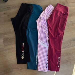 Peloton Leggings - Black, Teal, Pink Gingham, Red